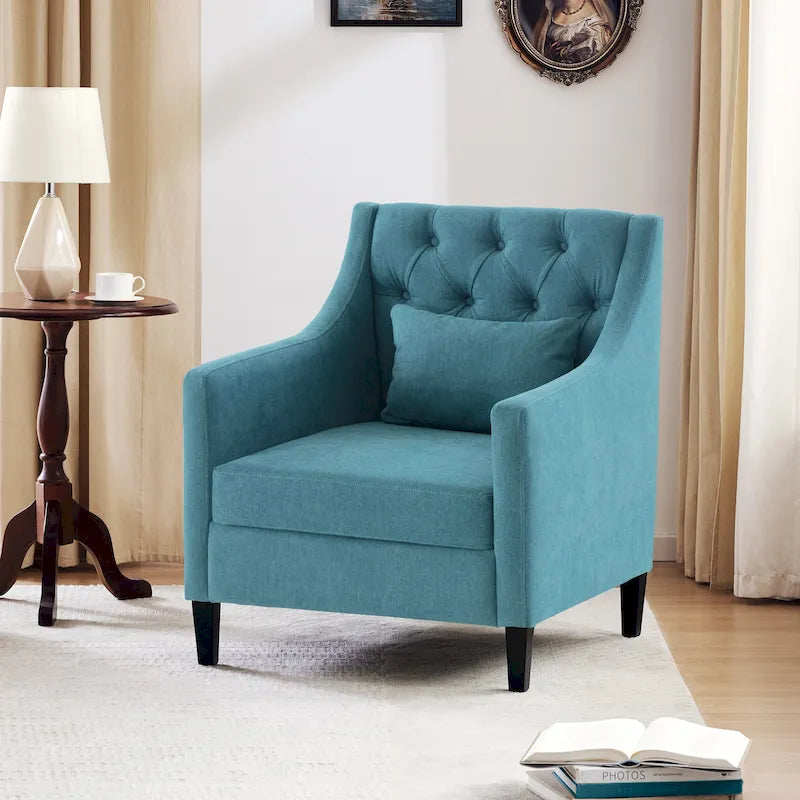 Fauteuil Comfort Club avec dossier (beige/bleu-vert foncé/bleu)