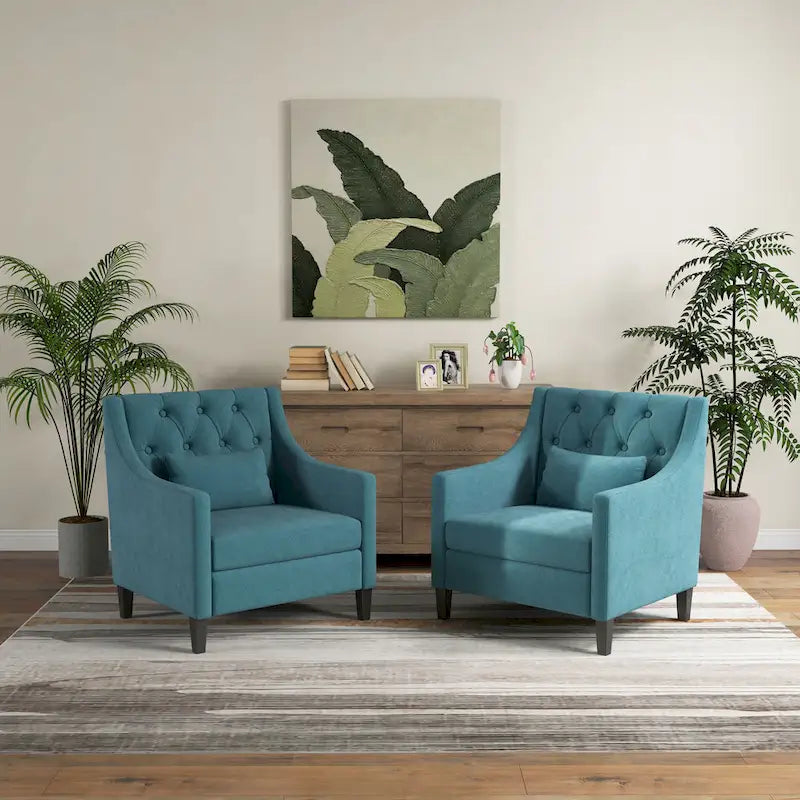 Fauteuil Comfort Club avec dossier (beige/bleu-vert foncé/bleu)