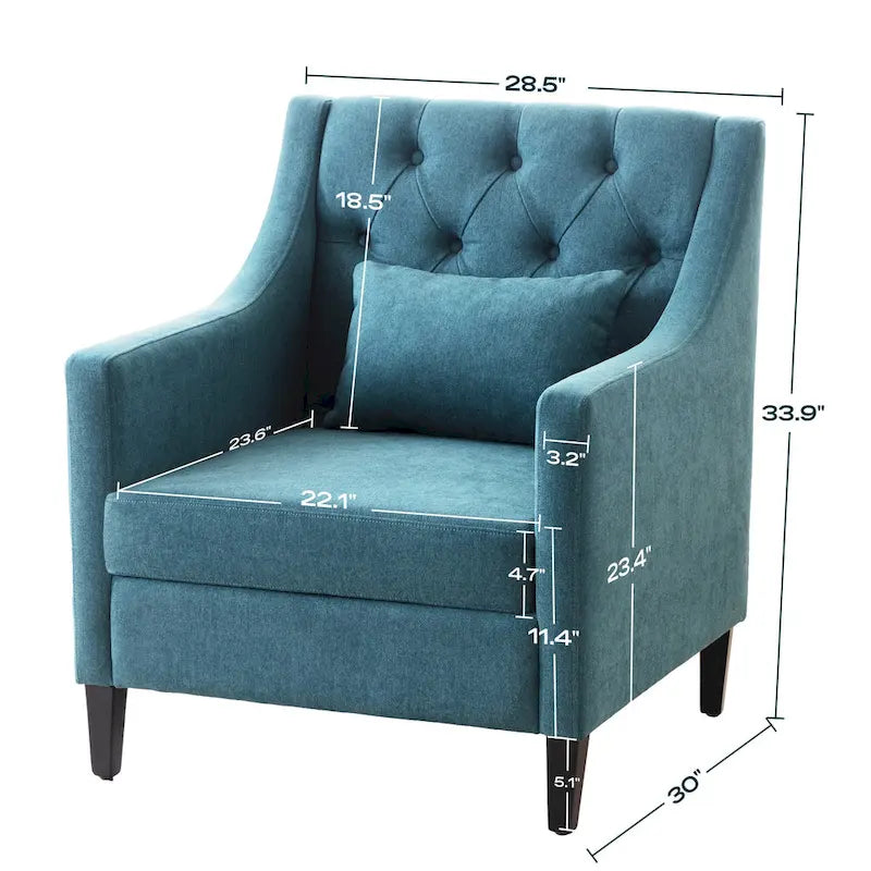 Fauteuil Comfort Club avec dossier (beige/bleu-vert foncé/bleu)
