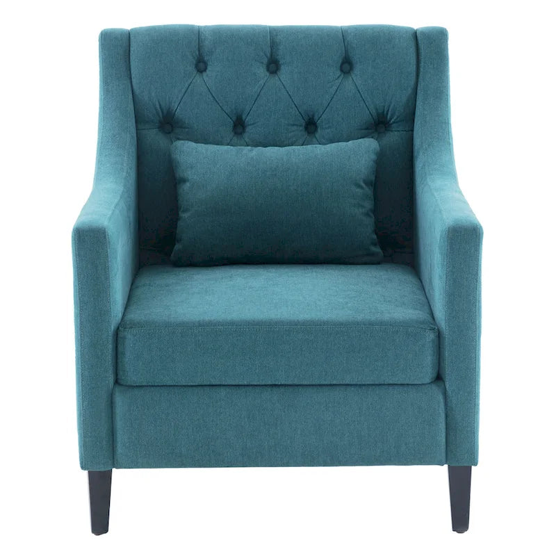 Fauteuil Comfort Club avec dossier (beige/bleu-vert foncé/bleu)