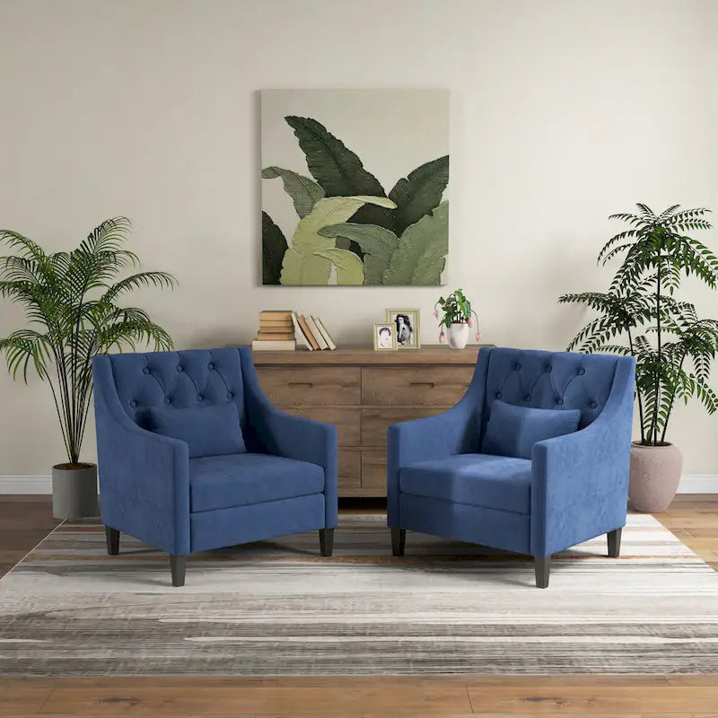 Fauteuil Comfort Club avec dossier (beige/bleu-vert foncé/bleu)