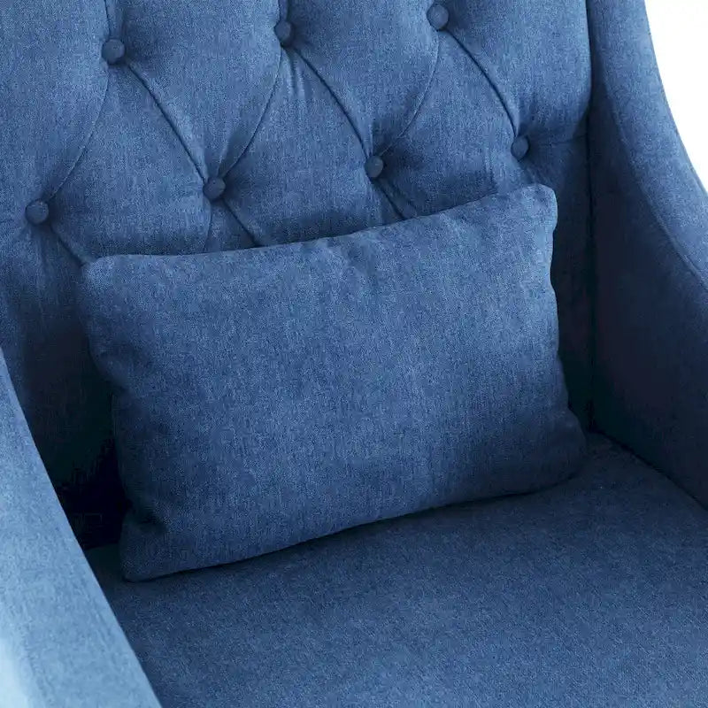 Fauteuil Comfort Club avec dossier (beige/bleu-vert foncé/bleu)