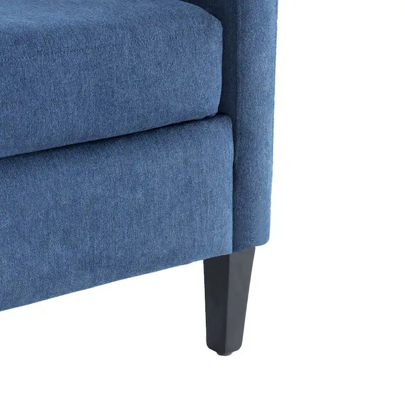 Fauteuil Comfort Club avec dossier (beige/bleu-vert foncé/bleu)