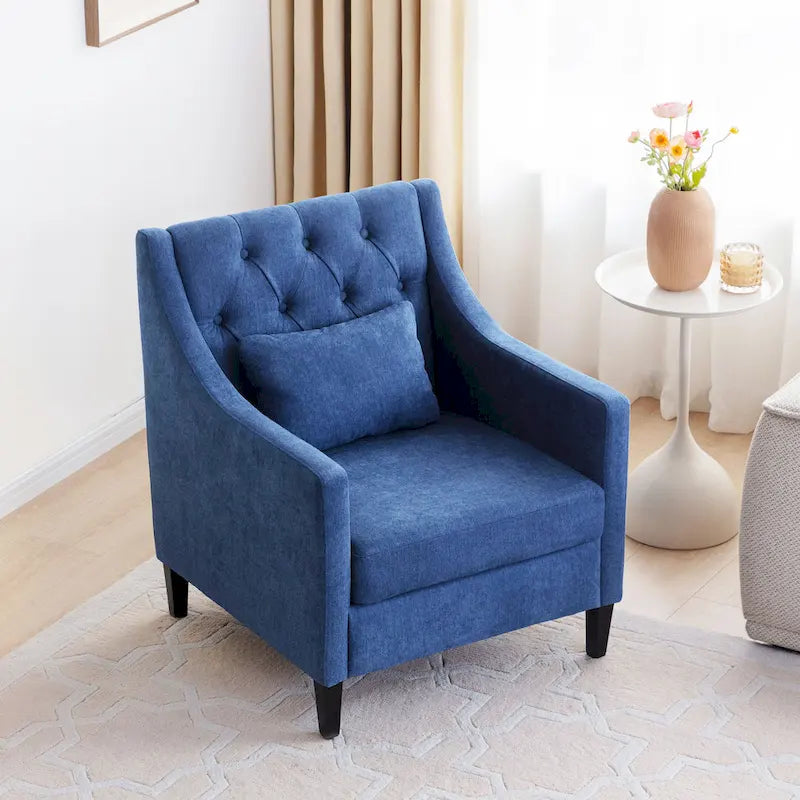 Fauteuil Comfort Club avec dossier (beige/bleu-vert foncé/bleu)