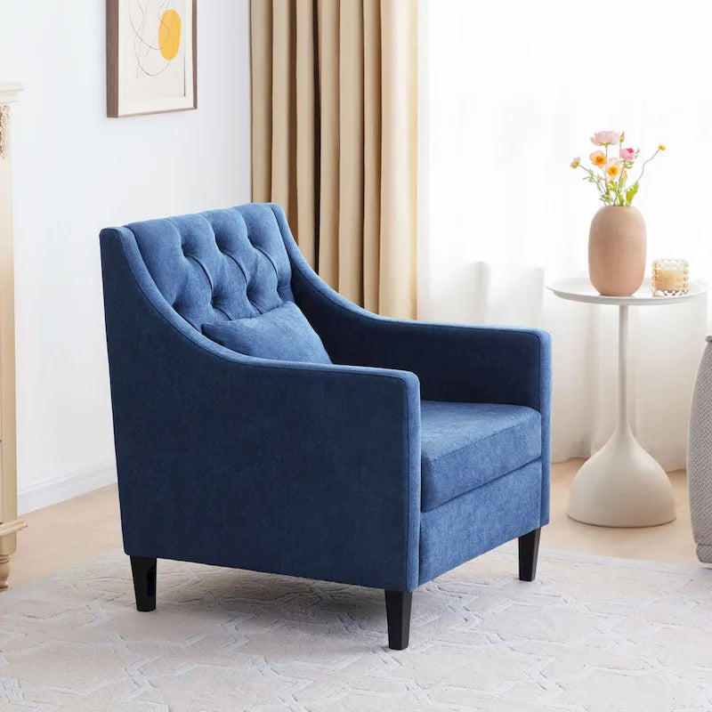 Fauteuil Comfort Club avec dossier (beige/bleu-vert foncé/bleu)