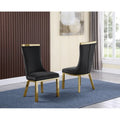 Chaises de salle à manger en acier inoxydable doré de la meilleure qualité (lot de 2)