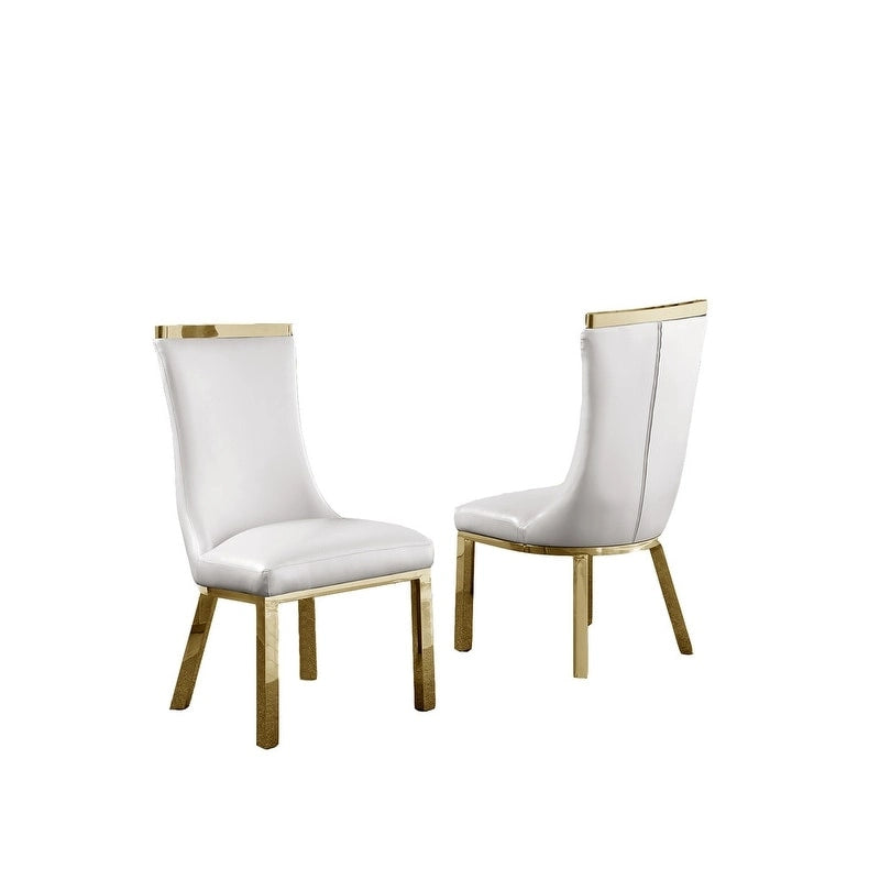 Chaises de salle à manger en acier inoxydable doré de la meilleure qualité (lot de 2)