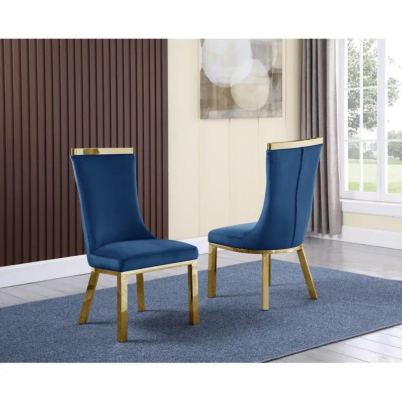 Chaises de salle à manger en acier inoxydable doré de la meilleure qualité (lot de 2)