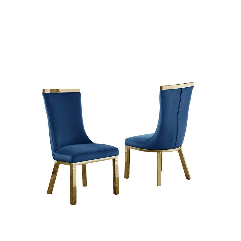 Chaises de salle à manger en acier inoxydable doré de la meilleure qualité (lot de 2)