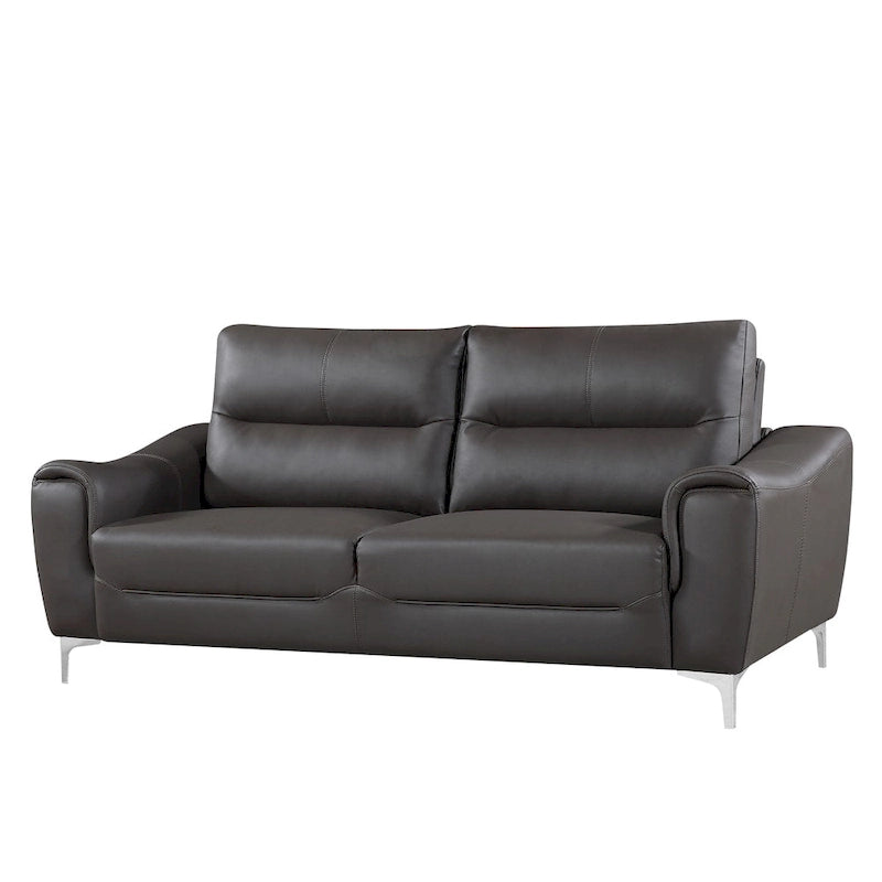 Ensemble de mobilier de salon deux pièces en cuir gel gris