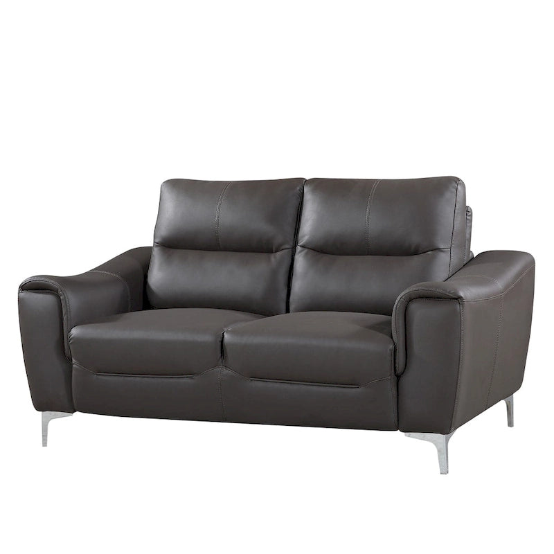 Ensemble de mobilier de salon deux pièces en cuir gel gris