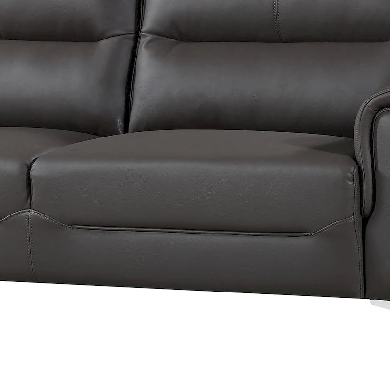 Ensemble de mobilier de salon deux pièces en cuir gel gris