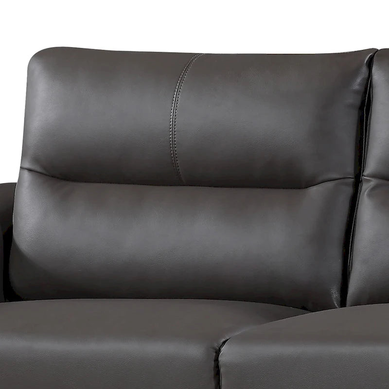Ensemble de mobilier de salon deux pièces en cuir gel gris