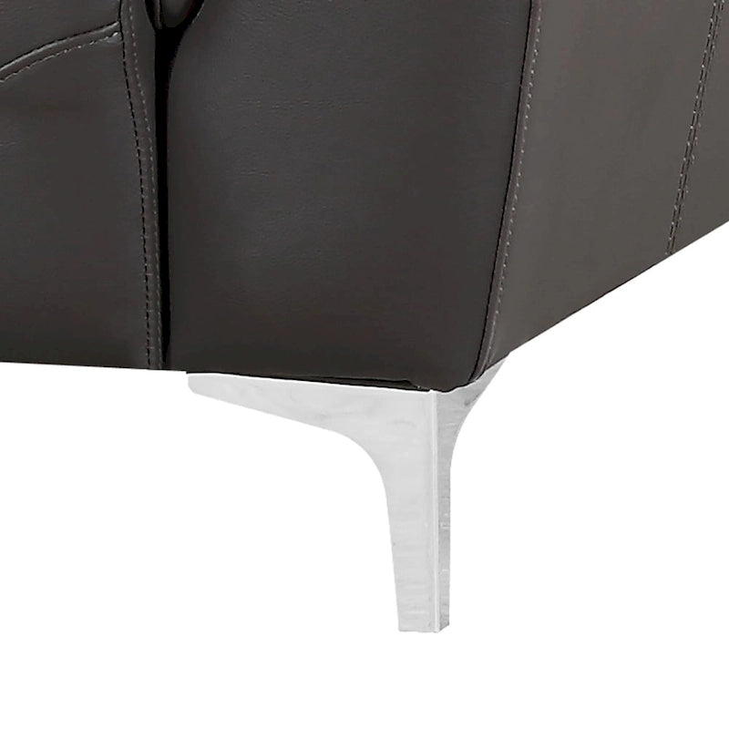 Ensemble de mobilier de salon deux pièces en cuir gel gris