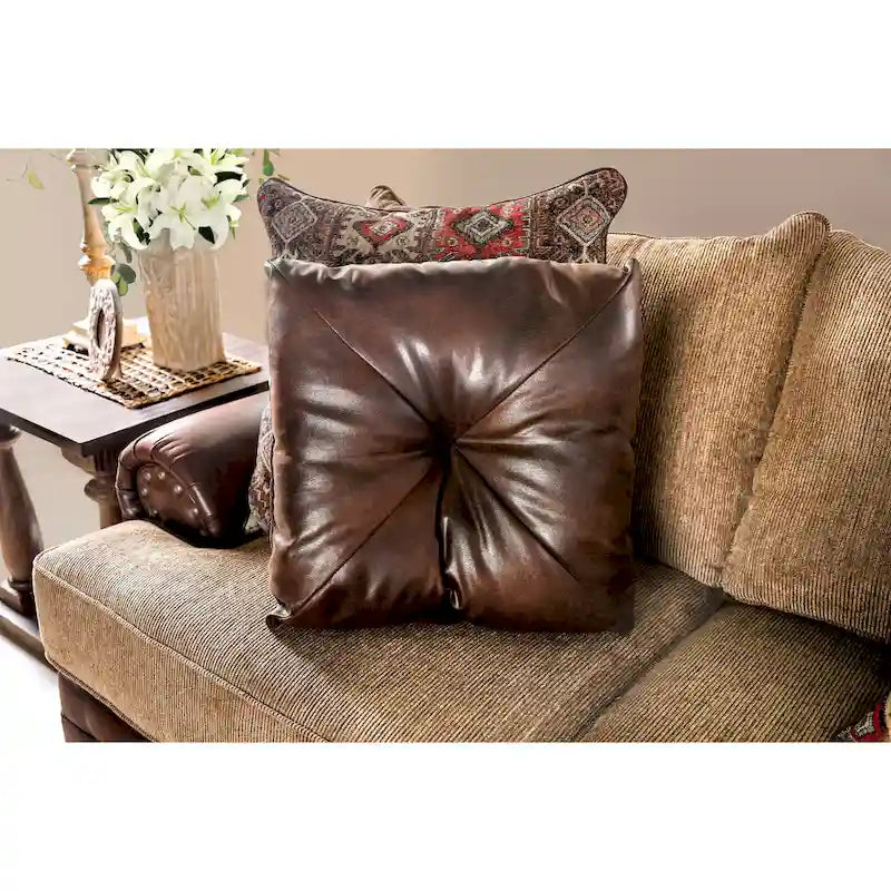 Causeuse en similicuir marron