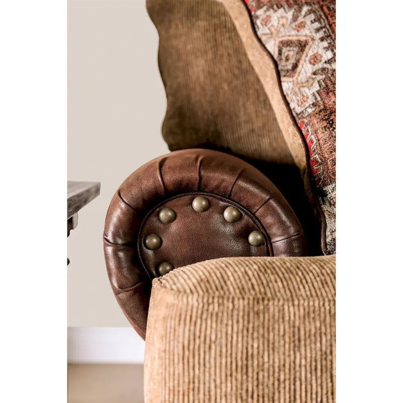 Causeuse en similicuir marron