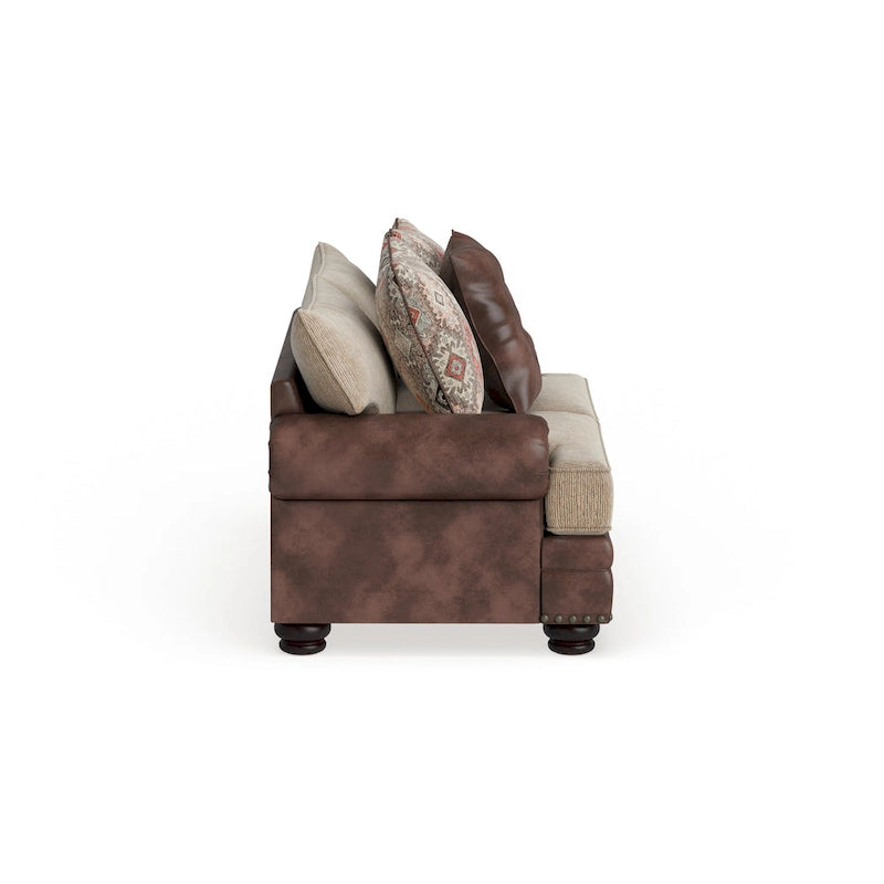 Causeuse en similicuir marron
