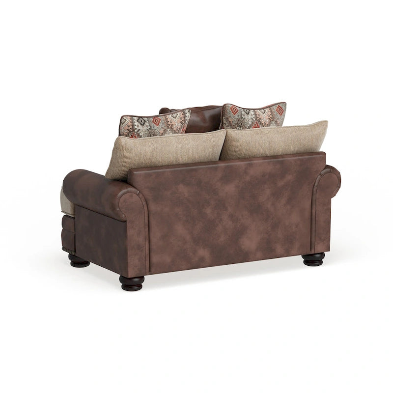 Causeuse en similicuir marron