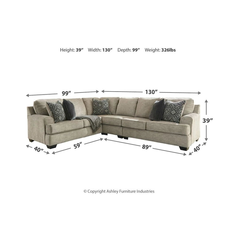 Ensemble de canapé trois places beige et gris