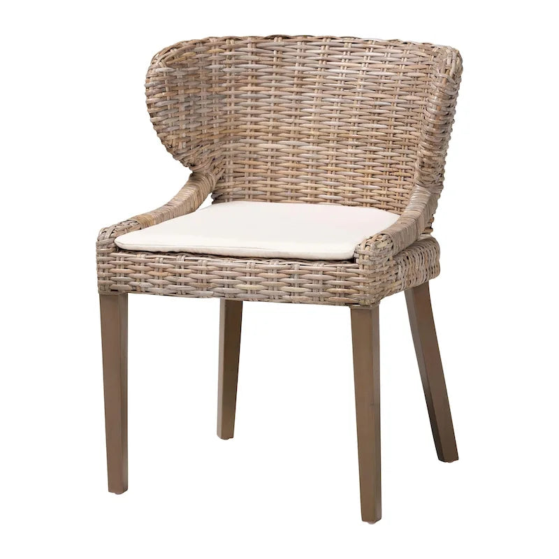 Chaises de salle à manger Bohème Grise Naturelle Kubura et Acajou