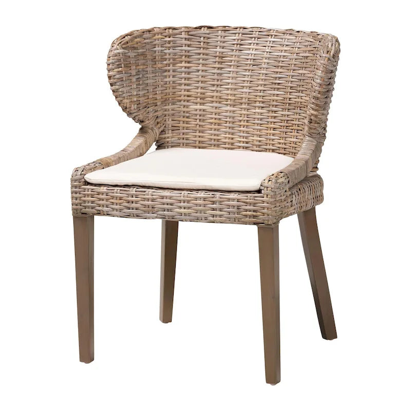 Chaises de salle à manger Bohème Grise Naturelle Kubura et Acajou