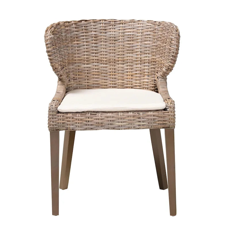 Chaises de salle à manger Bohème Grise Naturelle Kubura et Acajou