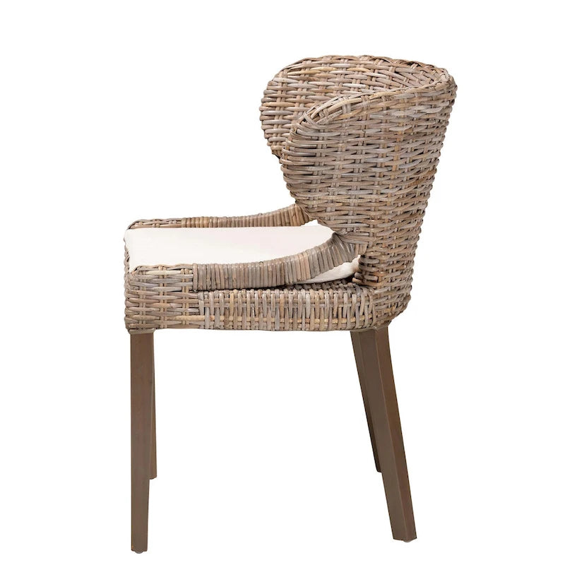 Chaises de salle à manger Bohème Grise Naturelle Kubura et Acajou
