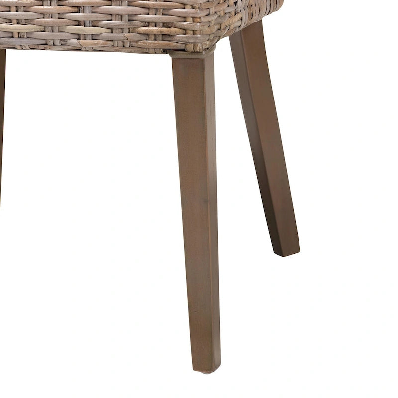 Chaises de salle à manger Bohème Grise Naturelle Kubura et Acajou