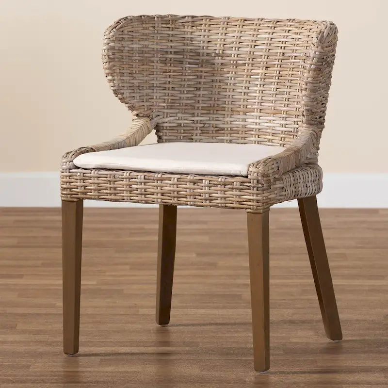 Chaises de salle à manger Bohème Grise Naturelle Kubura et Acajou