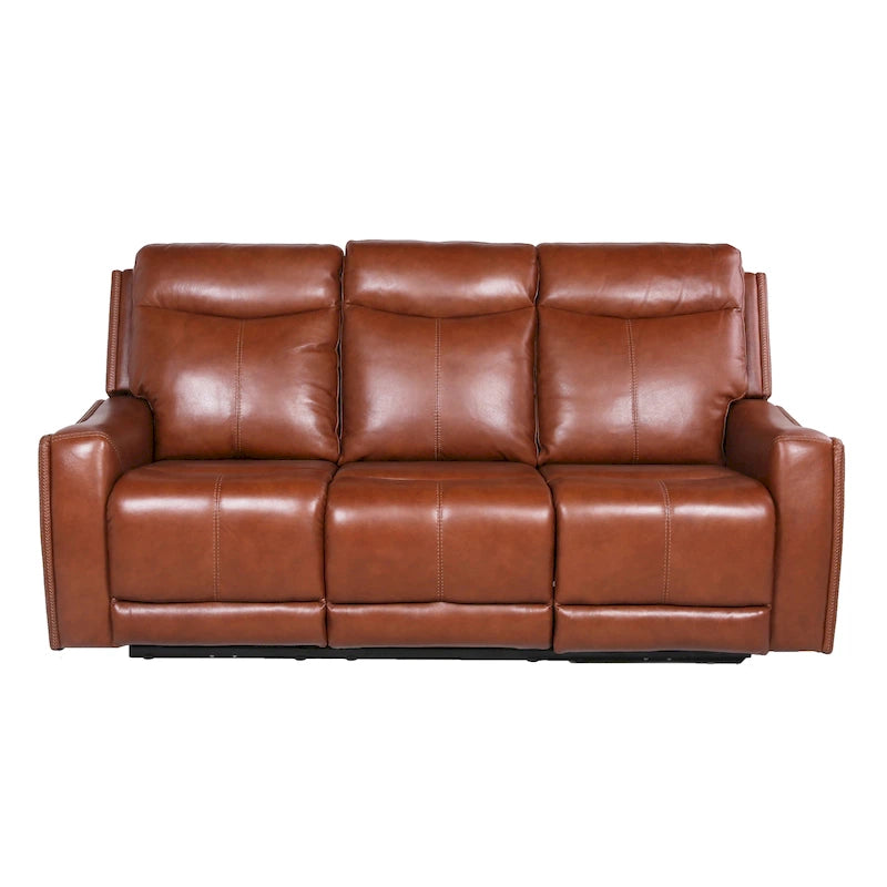 Fauteuil inclinable électrique en cuir pleine fleur de vache