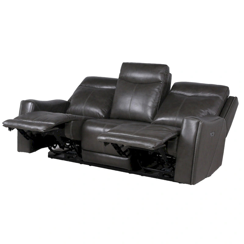 Fauteuil inclinable électrique en cuir pleine fleur de vache