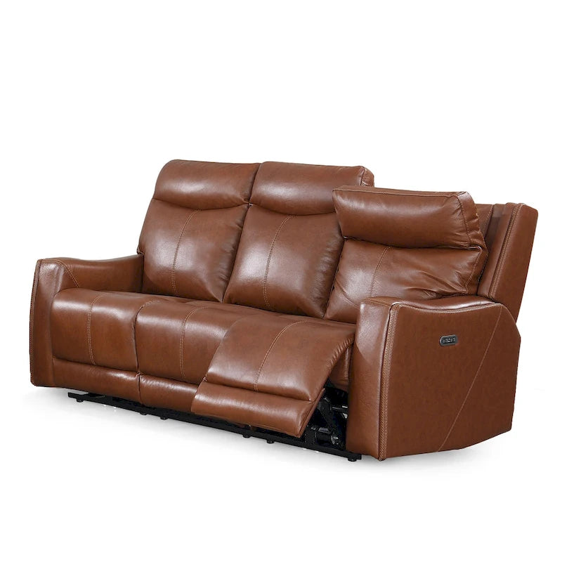 Fauteuil inclinable électrique en cuir pleine fleur de vache