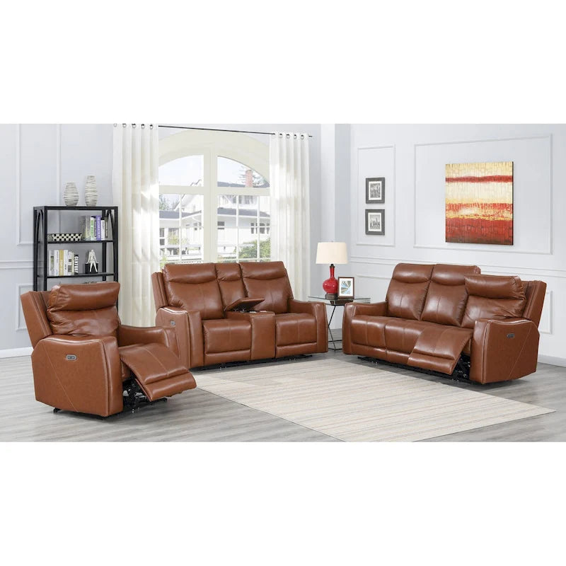 Fauteuil inclinable électrique en cuir pleine fleur de vache