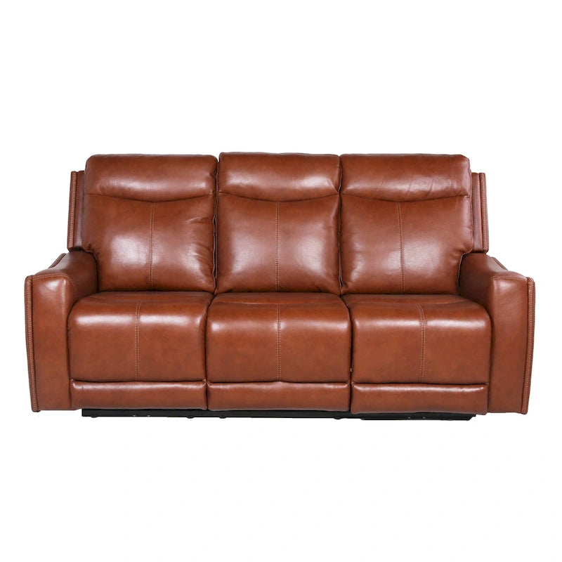 Fauteuil inclinable électrique en cuir pleine fleur de vache