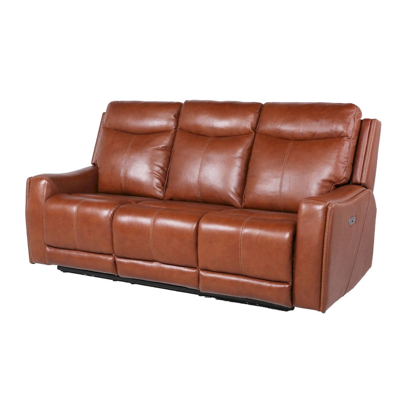 Fauteuil inclinable électrique en cuir pleine fleur de vache
