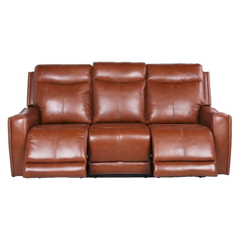 Fauteuil inclinable électrique en cuir pleine fleur de vache