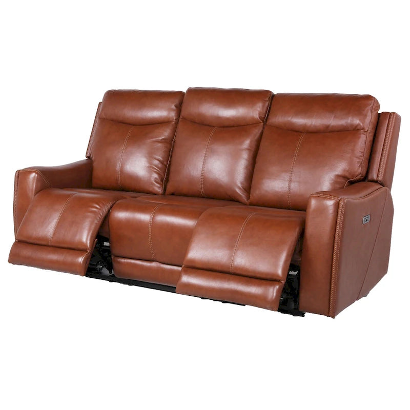 Fauteuil inclinable électrique en cuir pleine fleur de vache
