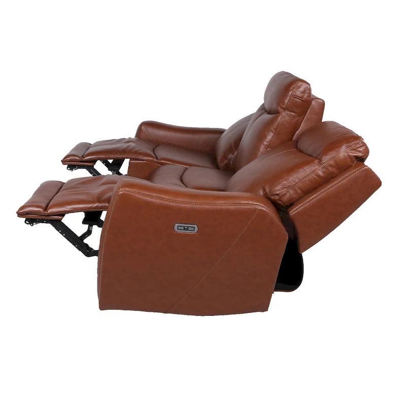 Fauteuil inclinable électrique en cuir pleine fleur de vache