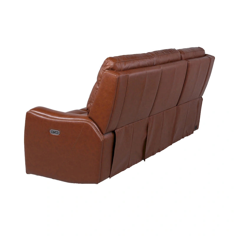 Fauteuil inclinable électrique en cuir pleine fleur de vache