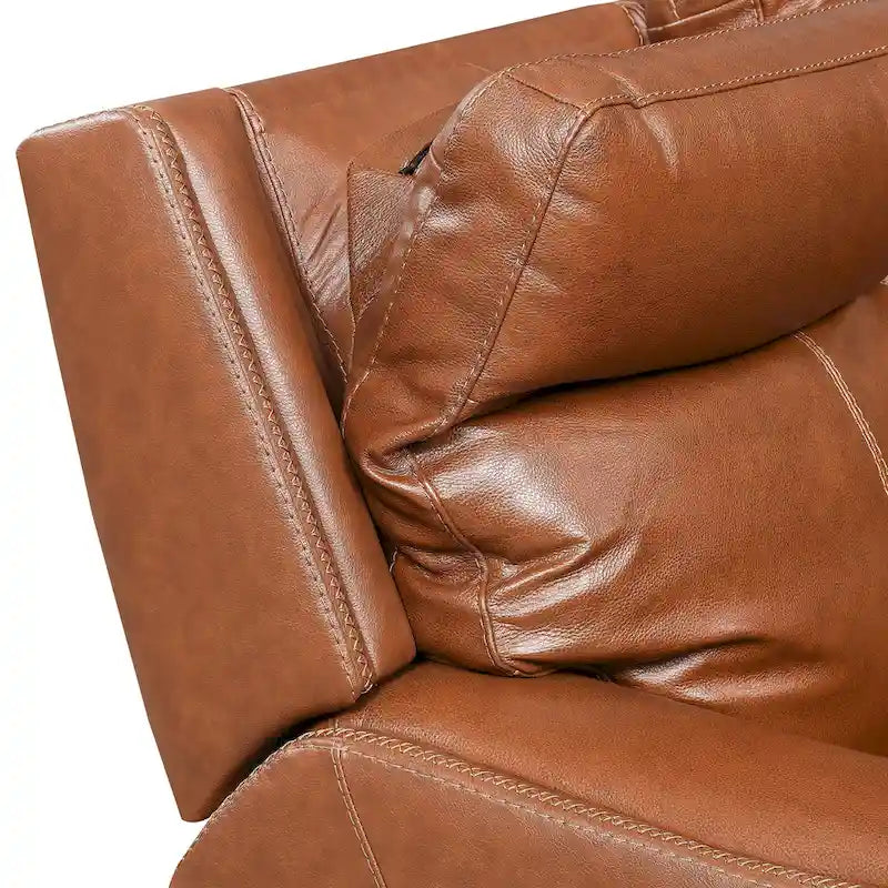 Fauteuil inclinable électrique en cuir pleine fleur de vache