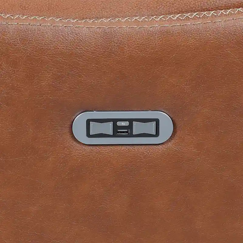 Fauteuil inclinable électrique en cuir pleine fleur de vache