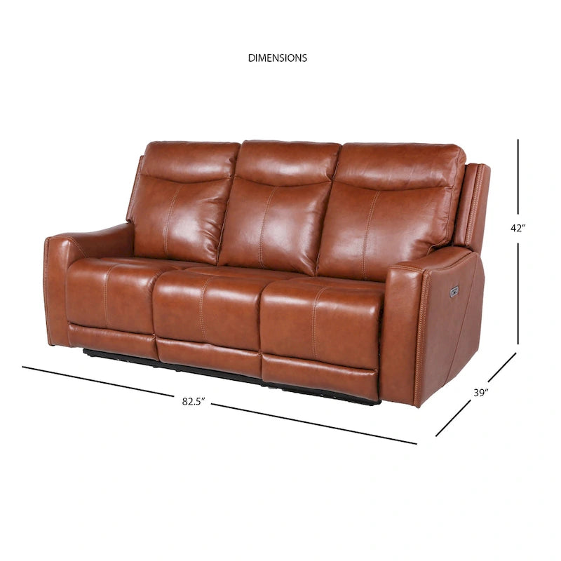 Fauteuil inclinable électrique en cuir pleine fleur de vache