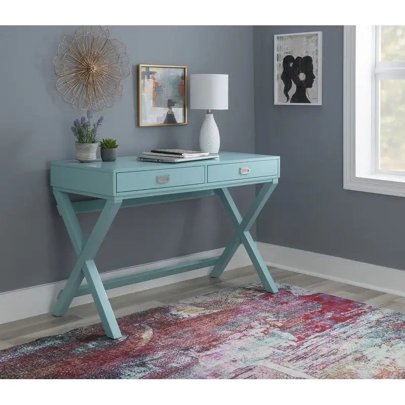 Bureau à cadre en X avec tiroirs