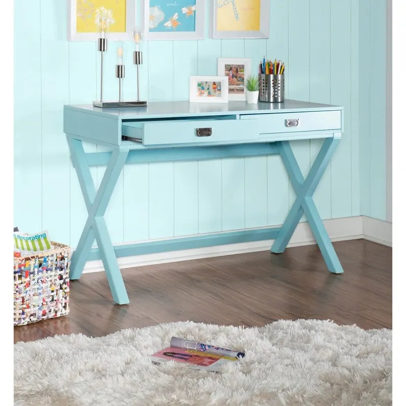 Bureau à cadre en X avec tiroirs