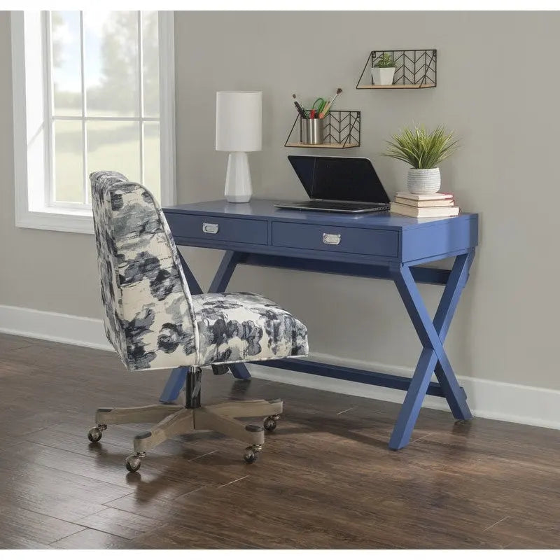 Bureau à cadre en X avec tiroirs