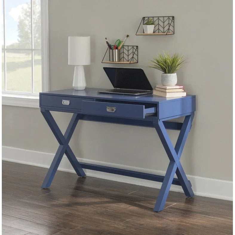 Bureau à cadre en X avec tiroirs