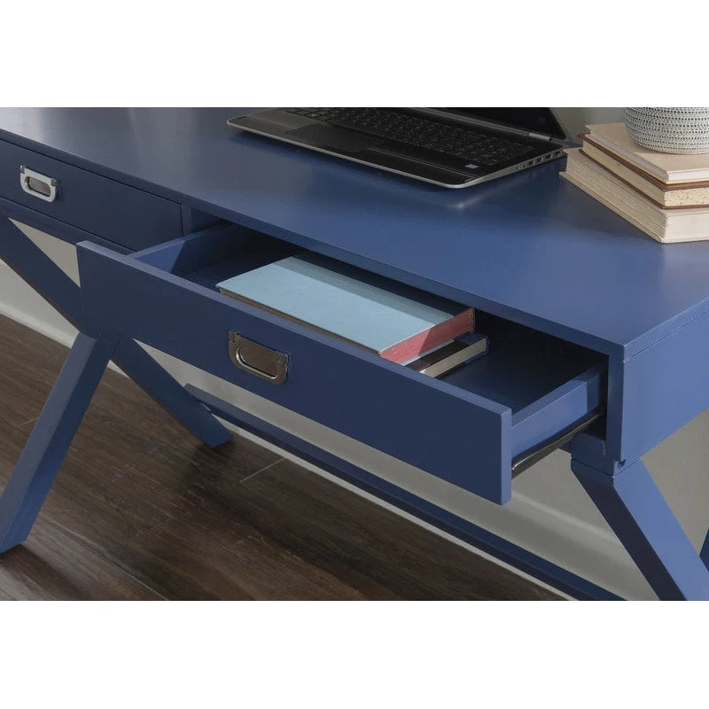 Bureau à cadre en X avec tiroirs