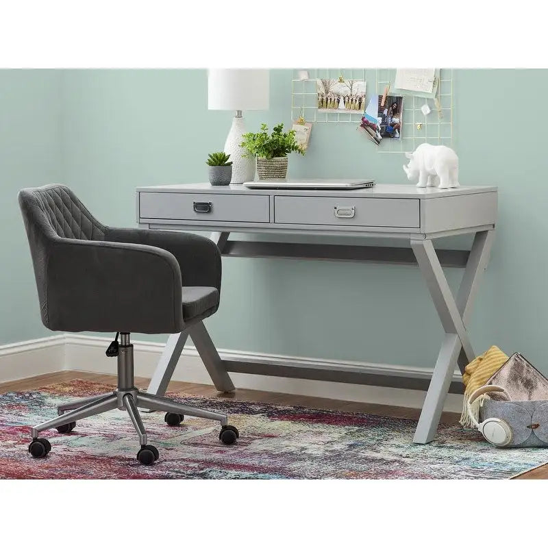 Bureau à cadre en X avec tiroirs