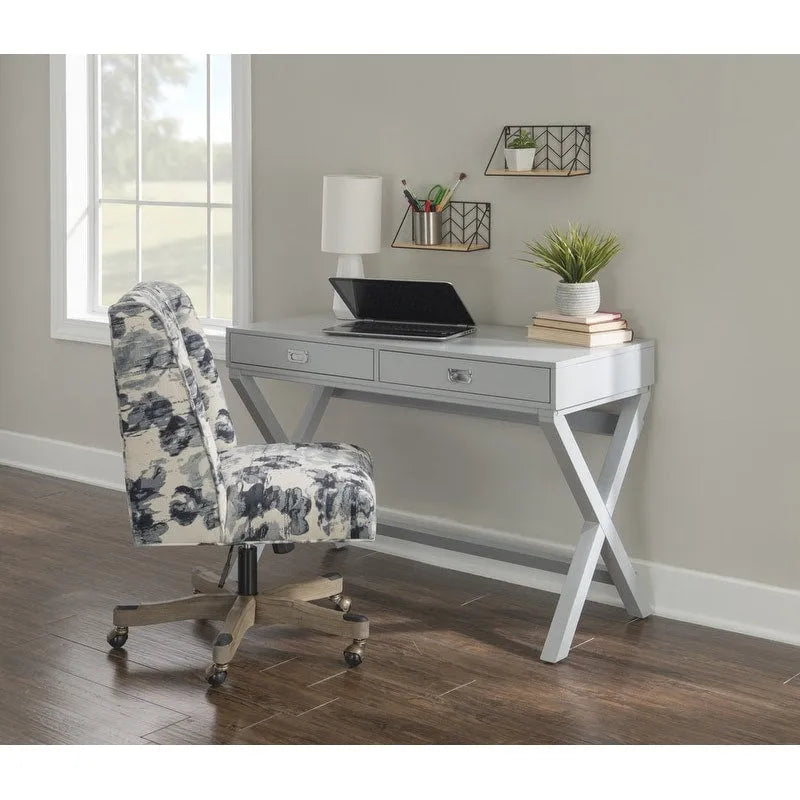 Bureau à cadre en X avec tiroirs