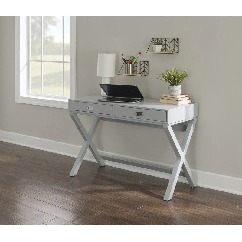 Bureau à cadre en X avec tiroirs